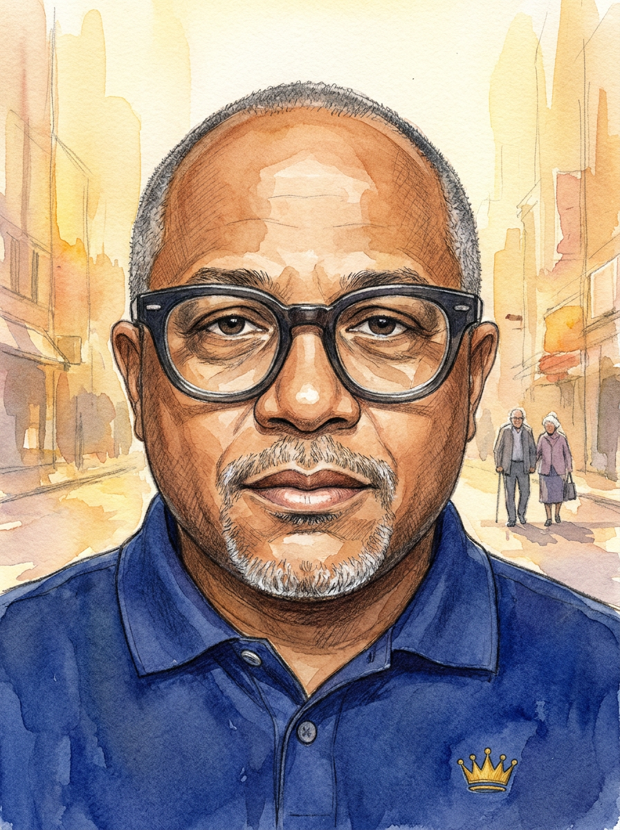 David R. Henderson, Founder and CEO of Royal Majesty Homecare — watercolor portrait
